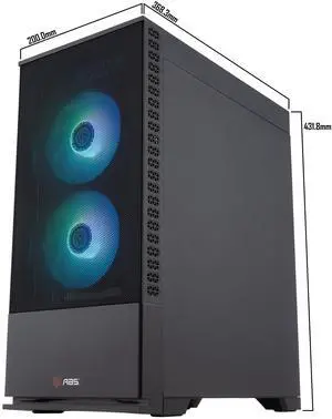 ABS Cyclone Aqua Prebuilt Gaming PC - Windows 11 - Intel Core i5-14400F - GeForce RTX 5060 8GB - DLSS 4 - 32GB DDR4 3200 - 1TB M.2 NVMe SSD