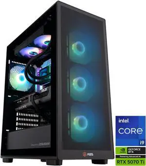 ABS Stratos Aqua Gaming PC Powered by Asus - Windows 11 - Intel Core i9-14900KF - RTX 5070 Ti 16GB - DLSS 4 - AI-Powered Performance - 32GB DDR5 6400 - 2TB M.2 SSD