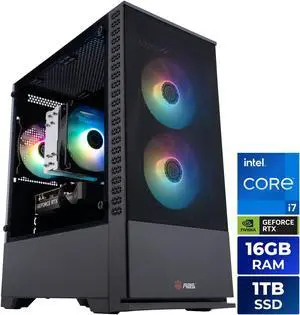 ABS Cyclone Aqua Prebuilt Gaming PC - Windows 11 - Intel Core i7-14700F - GeForce RTX 5060 8GB - DLSS 4 - 16GB DDR4 - 1TB NVMe SSD