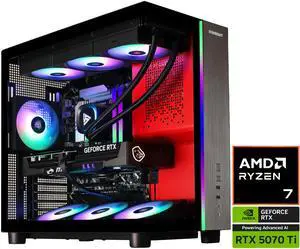 STORMCRAFT Gaming PC PHANTOM AMD RYZEN 7 9800X3D NVIDIA GeForce RTX 5070 TI - AI Powered 32GB DDR5 6000MHz RGB 2TB NVMe SSD 360mm AIO 850W PSU Windows 11 Home- PH980XDCC-57TN1