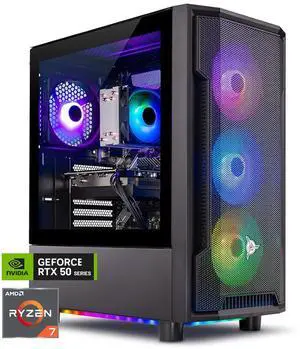 Skytech Gaming Shadow Desktop PC, Ryzen 7 5700 3.7 GHz (4.6GHz Turbo), NVIDIA RTX 5060 Ti 8GB, 1TB NVMe SSD, 32GB DDR4 RAM 3200, 650W GOLD PSU, Wi-Fi, Win 11