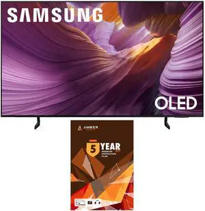 Samsung QN55S85FAFXZA 55 Inch OLED HDR 4K Smart TV with Q-Symphony Pro and 5 Year Amber Protection Plan (2025)