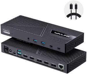 Wavlink USB C Triple Monitor Docking station With 100W Laptop Charging, 3X HDMI, 2X DisplayPort, 6X 10Gbps USB Ports, Gigabit Ethernet, Audio&Mic for New MacBook Neo,MacBook M1/M2/M3/M4, USB4, Windows
