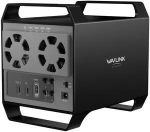 WAVLINK 4-Bay Hard Drive Enclosure for 3.5" and 2.5'' SATA HDD/SSD Featuring 10Gbps USB-C 3.2, Max 88TB Capacity, Built-in Temp-Controlled Cooling Fans, 4K HDMI Stunning Video Output, Aluminum Shell
