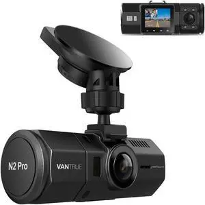 Vantrue N2 Pro Dual Dash Cam: 2.5K Front&1080P Interior with Infrared Night Vision, 24H Parking Mode, for Uber/Lyft