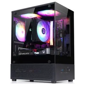 Zalman CUBIX-G Micro-ATX PC Case, MATX Case with 3 X 120mm FRGB Fans Pre-Installed, Panoramic View Tempered Glass Panels, USB Type-C Port, Fits up to 280mm GPUs, Black