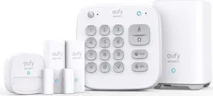 eufy Security 5-Piece Home Alarm Kit, Home Security System, Keypad, Motion Sensor, 2 Entry Sensors, Home Alarm System, Control from The App, Links with HomeBase-Connected Devices
