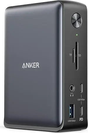 Anker Docking Station, PowerExpand 13-in-1 USB-C Dock for USB-C Laptops, 85W Charging for Laptop, 18W Charging for Phone, 4K HDMI, 1Gbps Ethernet, Audio, USB-A Gen 1, USB-C Gen 2, SD 3.0