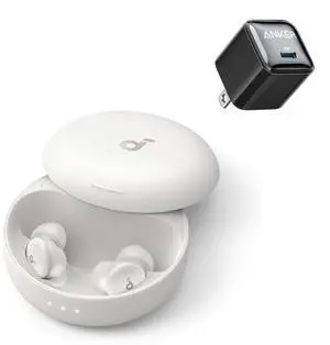 soundcore Sleep A30 by Anker Sleep Earbuds, Smart Active Noise Cancelling Sleep Headphones, Adaptive Snore-Masking System, Ultra-Comfort for Side Sleepers, 45H Playtime +Anker USB C Charger Block 20W