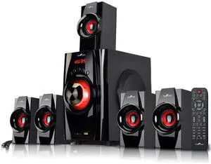 Befree Sound BFS-410 5.1 Channel Surround Sound Bluetooth Speaker System, Red