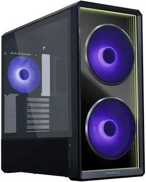 Lian Li LANCOOL 217 INF Infinity Mirror Computer Case, Mid-Tower ATX PC Case w/ 3 Pre-Installed Fans, 2x170mm ARGB Fans, 1x140mm, Front Mirror Glass Panel, Optimized Airflow - Black (LANCOOL 217INFX)