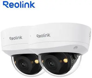 REOLINK RLC-840A 2pcs Cameras 4K PoE IP Camera 125 Degree, Color Night Vision with 3000K Spotlight, IK10 Vandal Proof, Human/Vehicle/Animal Smart Detection, Up to 256GB microSD Card