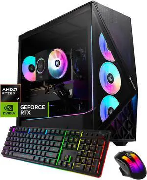 iBUYPOWER Slate Gaming PC Desktop Computer AMD Ryzen 7 8700F CPU, NVIDIA GeForce RTX 5070 12GB GPU, 16GB DDR5 RAM, 1TB NVMe SSD, Windows 11 Home, Keyboard, Mouse  Black