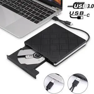 AUTENS External CD Drive CD-RW DVD-R Combo Burner USB 3.0 Type-C CD DVD Portable External USB Portable For PC Laptop Computer Mac Windows 11/10/8/7