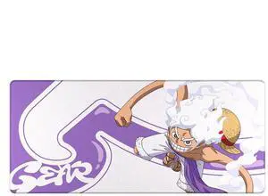 FANTECH One Piece Edition Luffy Gaming mousepad, MP905 Deskmat, Wear-resistant, waterproof, and slip-resistant rubber mat with a stylish design, 36*16*0.2 inch mouse pad, Gear5-purple White