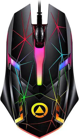 USB Wired Gaming Mouse, Colorful Ergonomic USB Optical Mouse, 1200DPI Gaming Mice for Laptop PC Computer Games & Work, Star Luminous Version