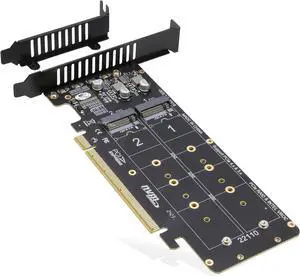 RIITOP Quad M.2 NVMe to PCIe 4.0 X16 Adapter Without PCIe Bifurcation Function, Support 22110/2280/2260/2242/2230 Size (PCIe Bifurcation Motherboard is Required)