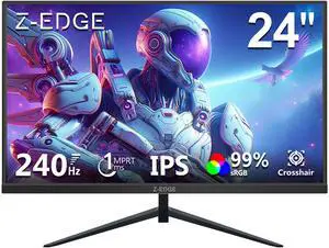 Z-EDGE 24 inch FHD 1920x1080 240Hz 1ms IPS Gaming Monitor, HDMI 2.0, DisplayPort 1.4 (Black)