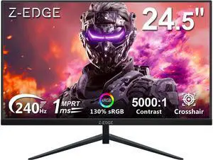 Z-EDGE 24.5" 1080P Full HD Flat Panel Gaming Monitor, 240Hz, 1ms (MPRT), 350cd/m², FreeSync Compatible