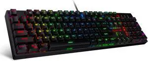 Redragon K582 SURARA RGB LED Backlit Mechanical Gaming Keyboard with 104 Keys-Linear and Quiet-Red Switches