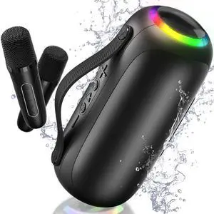 JYX Wireless Karaoke System with Microphone, Outdoor Speaker, Party Sing Machine with Lights, Portable PA System