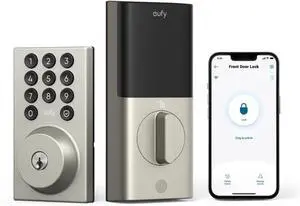 eufy Security Smart Lock C30, Keyless Entry Door Lock, Built-in WiFi Deadbolt, Smart Lock for Front Door, No Bridge Required, Easy Installation, App Remote Control, Auto Lock, Nickel