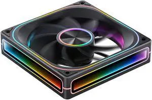 JONSBO ZA-120BR(Reversed) PC Case Fan, Silent Computer Fan with 4-Sides Infinity Mirror Fan 2400RPM, 3Pin ARGB , 4Pin PWM Integrated M&F Head ,Aluminum Nameplate, Black