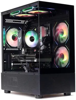 MXZ High Performance Gaming PC, AMD Ryzen 5 9600X,AMD Radeon RX9070XT , B650,16GB DDR5,1TB NVME, 5 RGB Fans, Windows 11 Pro Ready to use (R5 9600X|RX 9070 XT)