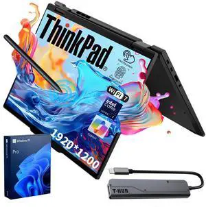 Lenovo ThinkPad T14s 2-in-1 Business Laptop,Intel Core Ultra 7 255U, 14" FHD+ Touchscreen, 16GB RAM, 2TB SSD, 5MP IR Camera, Fingerprint, Backlit, Wi-Fi 7, HDMI, Windows 11 Pro, 7-in-1 Hub Bundle