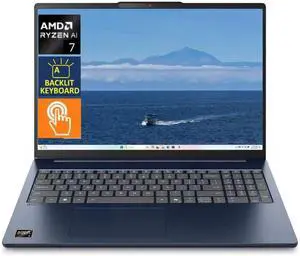 Lenovo IdeaPad Slim 5 Next Gen AI Copilot Laptop,16" WUXGA Touchscreen,AMD Ryzen AI 7 350(up to 5.00 GHz),Backlit KB,Wi-Fi 7 and Bluetooth 5.4,16 GB RAM,512 GB PCIe SSD,Win 11 Home