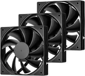 DARKROCK 3-Pack 120mm Black Computer Case Fans High Performance Cooling Low Noise 3-Pin 1200 RPM Hydraulic Bearing Quiet Long Life Up to 30,000 Hours 5 Years Warranty