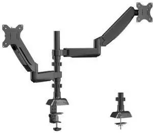 UPERFECT Dual - Arm Pneumatic Monitor Mount - VESA Compatible, 360° Rotation, for 13"-32" Displays, 2 - 9KG Load Black Dual Monitor Desk Mount Adjustable Stand, Fits Screens up to 32"