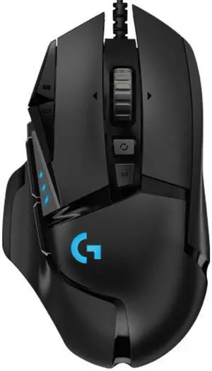 Logitech G502 HERO High Performance Wired Gaming Mouse, HERO 25K Sensor, 25,600 DPI, RGB, Adjustable Weights, 11 Programmable Buttons, On-Board Memory, PC / Mac,  black