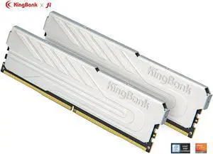 KingBank Computer Desktop Memory Ram DDR4 32GB (2 x 16GB) 3200MHz CL16 1.35V with Heatsink for Desktop Computer High Performance Gaming Office,Silver