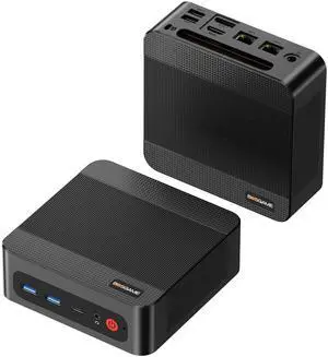 BOSGAME P3 Plus Mini PC, AMD Ryzen 7 7840HS, 16GB DDR5 1TB SSD, 2*RJ45 LAN, USB Type-C Full Function, Triple 4K Display, WiFi 6E & BT 5.2