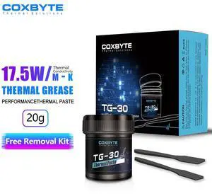 Coxbyte TG-30 thermal paste with ultra-high thermal conductivity of 17.5W/mK, Premium Performance Thermal Paste for all processors, Canned 20g