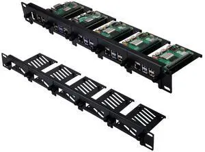 52Pi 19 Inch 1U Rack Mount for Raspberry Pi 5/4B/3B+/3B, Removable Rack with 5 Mounting Ports, Compatible with 19 inch Server Cabinets