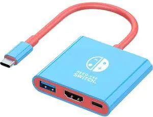 Abourt Switch 2 Dock Compatible with Nintendo Switch 2, Portable TV Docking Station with 4K HDMI Type C Port USB Port Switch 2 Travel Dock Adapter TV Docking Station Dock Adapter for Switch 2