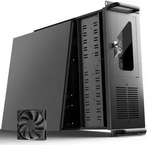 4U Server Chassis Rackmount, 7 PCI Slots, Ventilated Front Panel with Lockable Security Door, Heavy-Duty Industrial Computer Case