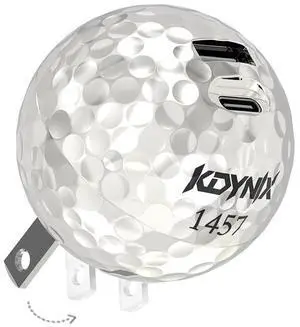 KDYNIX Golf Ball USB C Charger  20W Dual Port Fast Charging Block, Foldable Plug, GaN III Technology, UL Certified, Compatible with iPhone, Samsung Galaxy, iPad, Ideal Golfer Gift