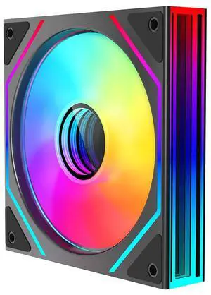 Jungle Leopard Prism4 Ultra 120mm ARGB PC Case Fan - Dual Infinite Mirror, Ultra-Quiet 9-Blade Design, Motherboard Sync & Daisy Chain, RGB Fans for Computer Case and Cooling(Black-1Pack)