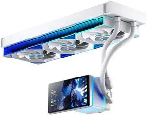 Jungle Leopard PF 360 CPU Water AIO Cooler Liquid Cooling|5.5-inch LCD Magnetic Screen|360mm ARGB Infinity Mirror 2000RPM PWM Fan|Lower Noise 30DBA|for Intel LGA1851/1700/1200/115X AMD AM4/AM5-White