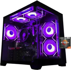 Gaming PC Desktop Computer,AMD Ryzen ,16GB DDR4 3200MHz RAM,ARGB FAN*5,Wi-Fi and BT,Game Design Office console,Sea View Room,Pre installed gaming home computer