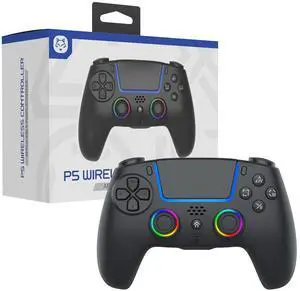TOPWOLF PS5 Bluetooth Controller with Hall Effect Joystick  Wireless & USB for PS5 Slim/Pro and PC, RGB Lighting, Vibration, Macro Programmable, Multi-Platform Gaming