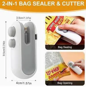 Sealing machine, small household mini sealing machine, plastic sealing machine, sealing clips, sealing devices, snack sealing devices,White