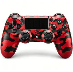 DualShock 4 Wireless Controller for PlayStation 4, Bluetooth Gamepad with Dual Vibration, Touch Pad, 3.5mm Audio Jack, Six-Axis Motion Sensor for PS4/Slim/Pro Console (Camouflage Red)