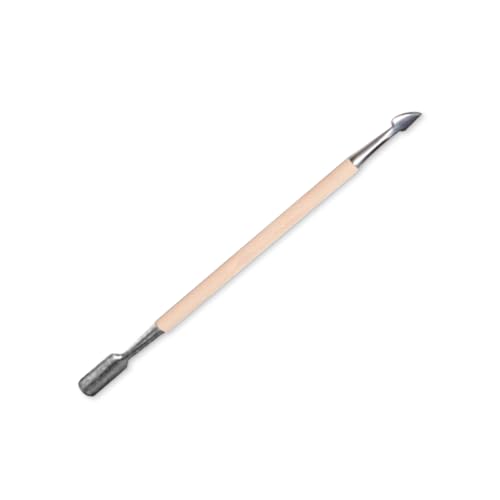 Olive & June Cuticle Pusher for Pedicures | Dual-Ended Stainless Steel Cuticle Tool for Toes | Gently Pushes Back Cuticles & Cleans Up Nail Edges | Rubberized Grip for Control