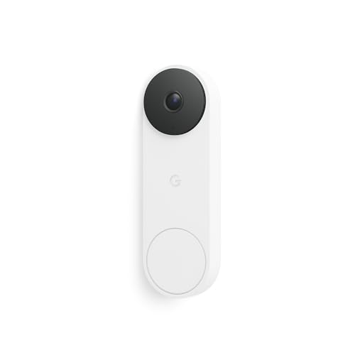 Google Nest Doorbell (Wired, 3rd Gen) - 2K Video and Gemini, Live View, Night Vision, 2-Way Audio - Works with Google Home - 2025 Model - Snow