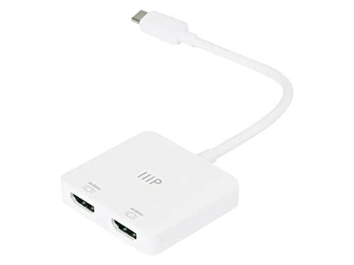 Monoprice USB-C to Dual 4K HDMI Adapter (Dual 4K@60Hz) for Samsung Galaxy S9/S9+, MacBook Air2020-2018, MacBook/MacBook Pro2020 2019 2018 2017, iPad Pro 2018, Dell XPS13/15