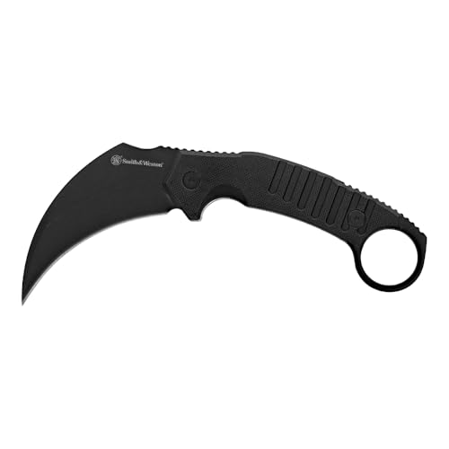 Smith&Wesson Extreme OPS Full Tang Fixed Blade Karambit Knife with 3.25" Blade Length for Outdoor, Tactical, Survival and EDC